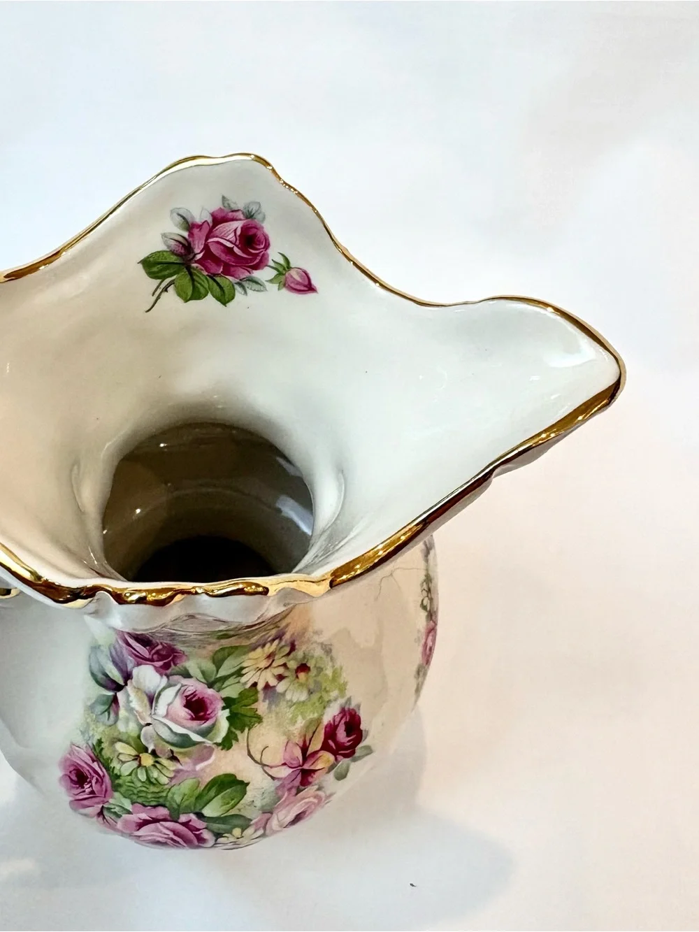 Vintage Crown Dorset Staffordshire England Floral Creamer & Sugar Bowl Set